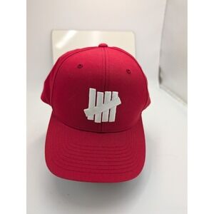 Undefeated 5 Strike Logo Snapback Hat Mens Red White Embroidered Cap OSFM